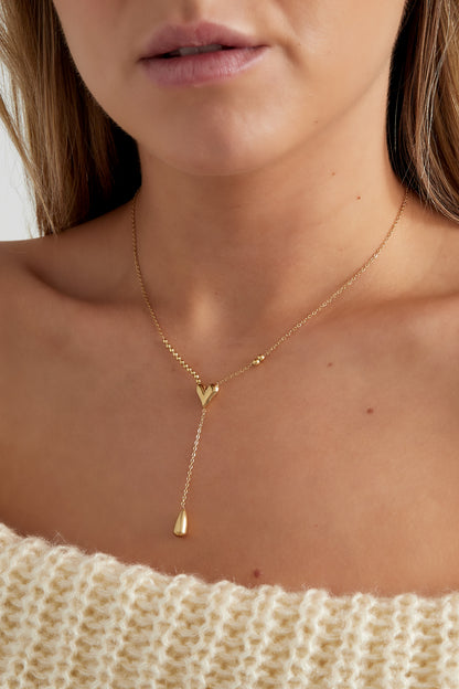 Herz-Halskette-Tropfen