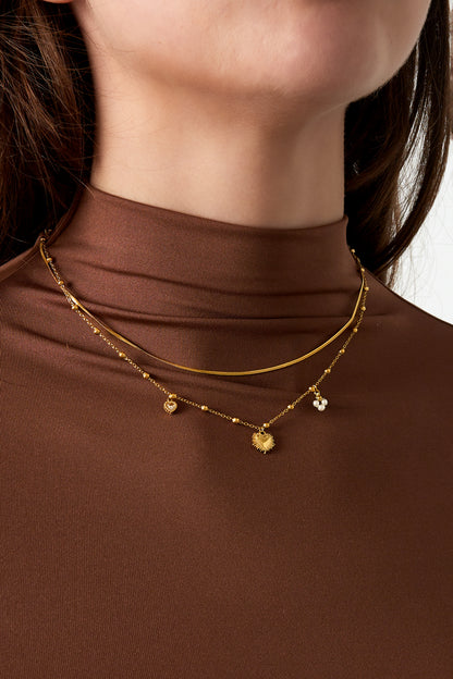 Doppelkette mit Herzanhänger