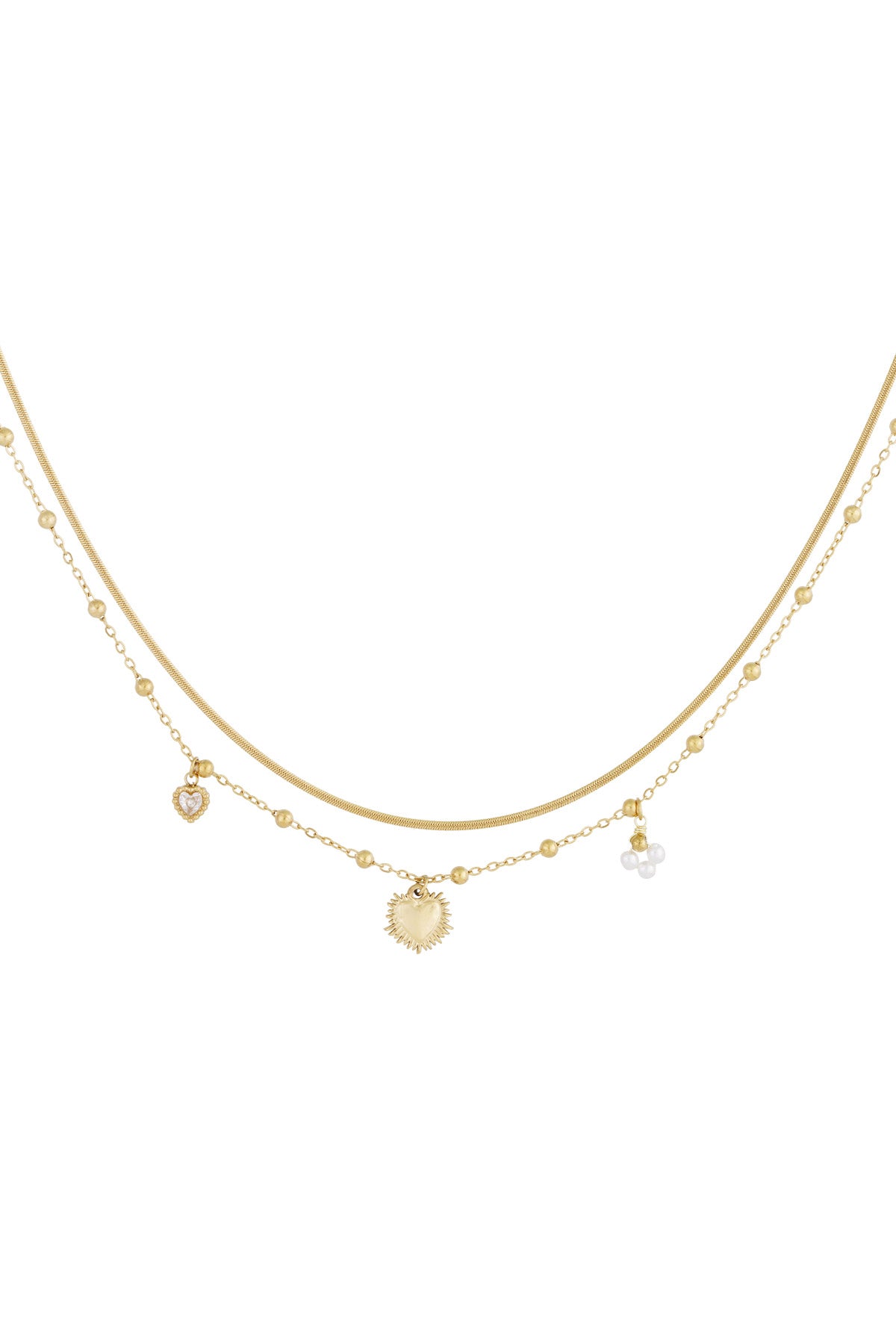 Doppelkette mit Herzanhänger